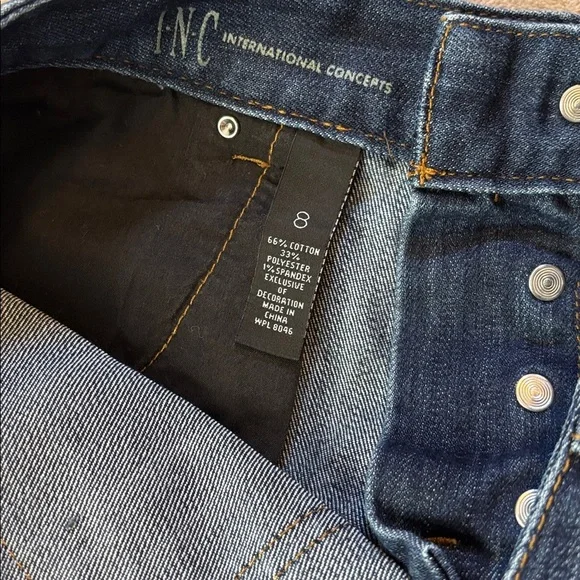 INC Denim Button Fly Regular Fit Boot Leg Jeans Size 8 - Picture 8 of 9